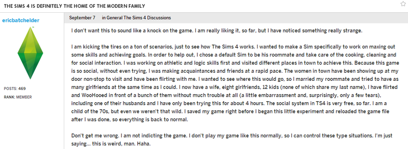Illustration for article titled The Sims Forums Are My New Favorite Place On The Internet